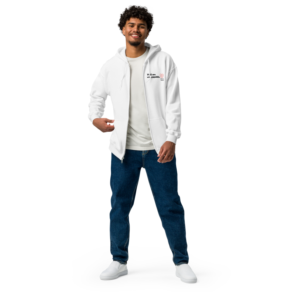 Act4love™ Uplifting Men Zip Hoodie – Black Text (Limited Edition)