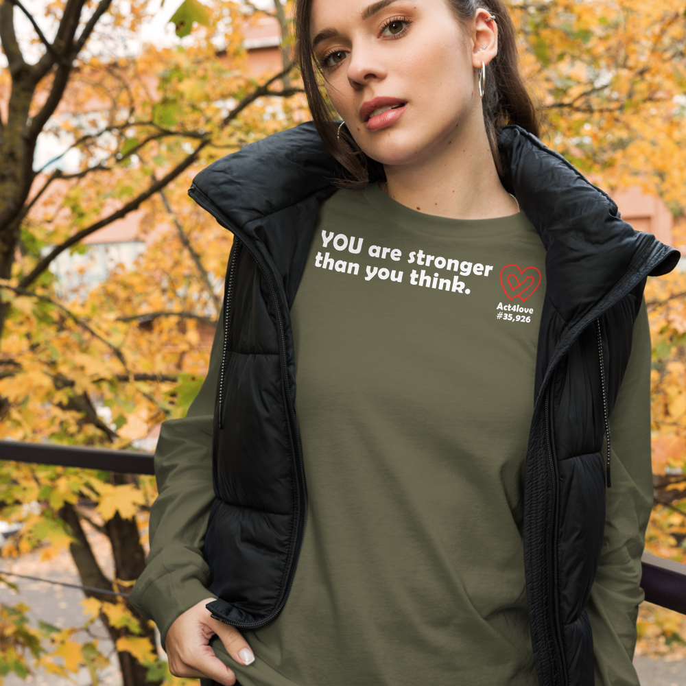 Act4love™ Uplifting Women Long Sleeve Tee – White Text (Limited Edition)