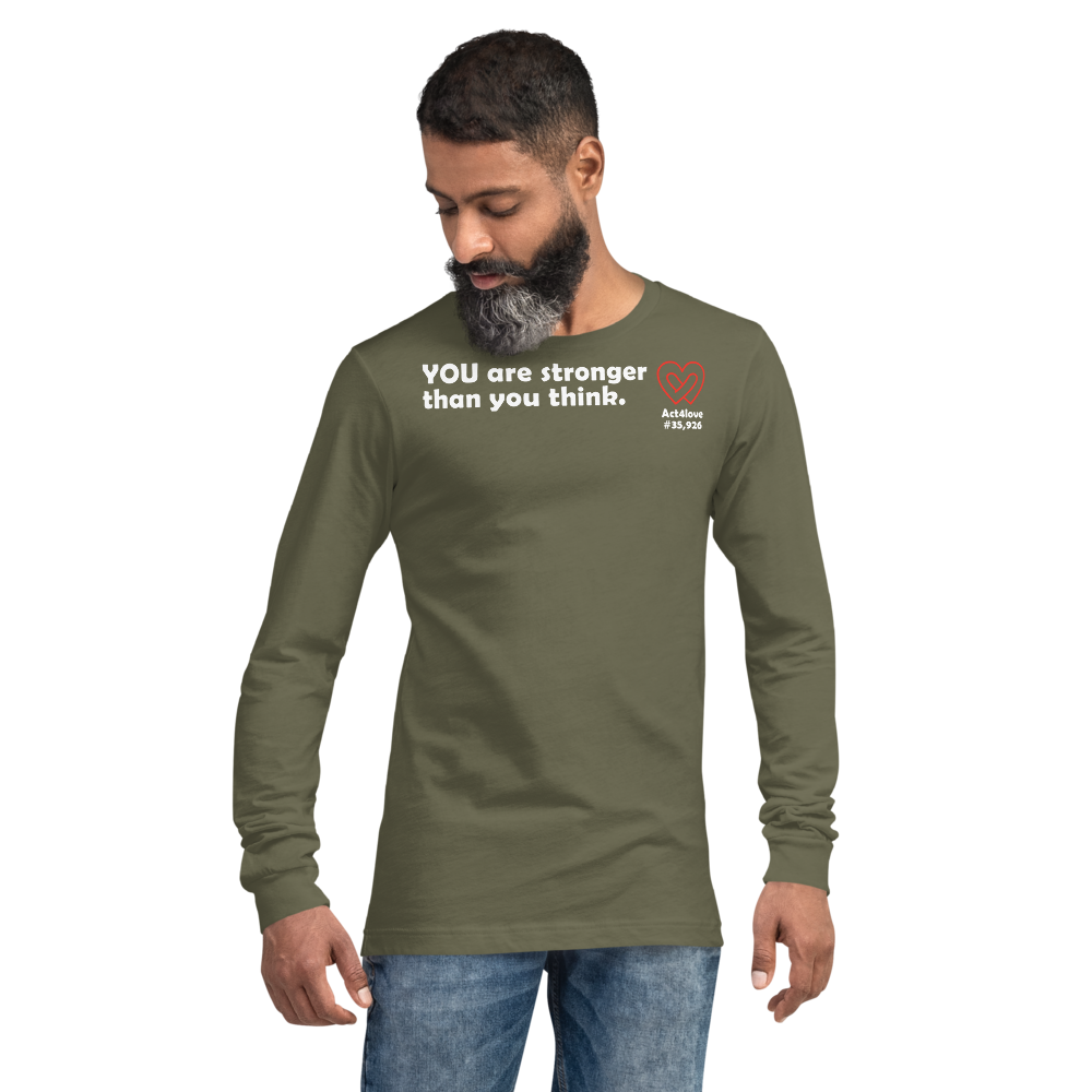 Act4love™ Uplifting Men Long Sleeve Tee – White Text (Limited Edition)