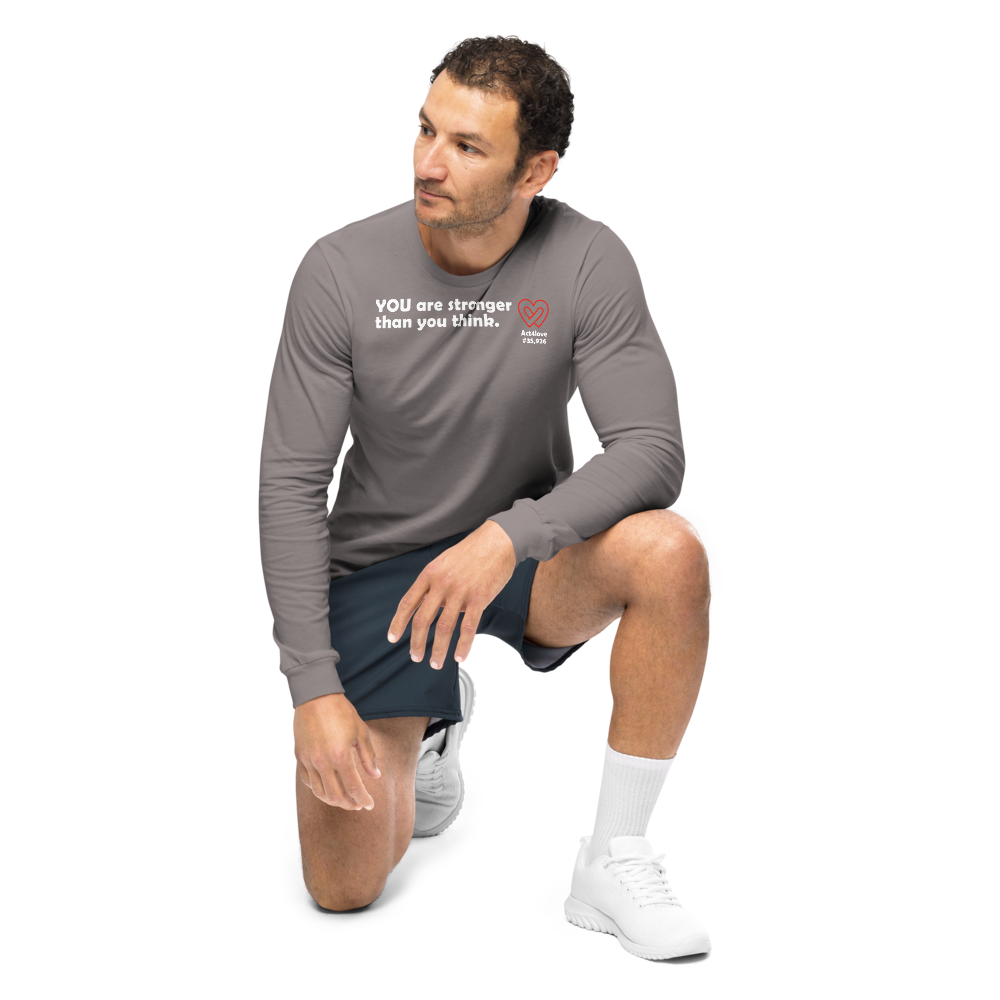 Act4love™ Uplifting Men Long Sleeve Tee – White Text (Limited Edition)