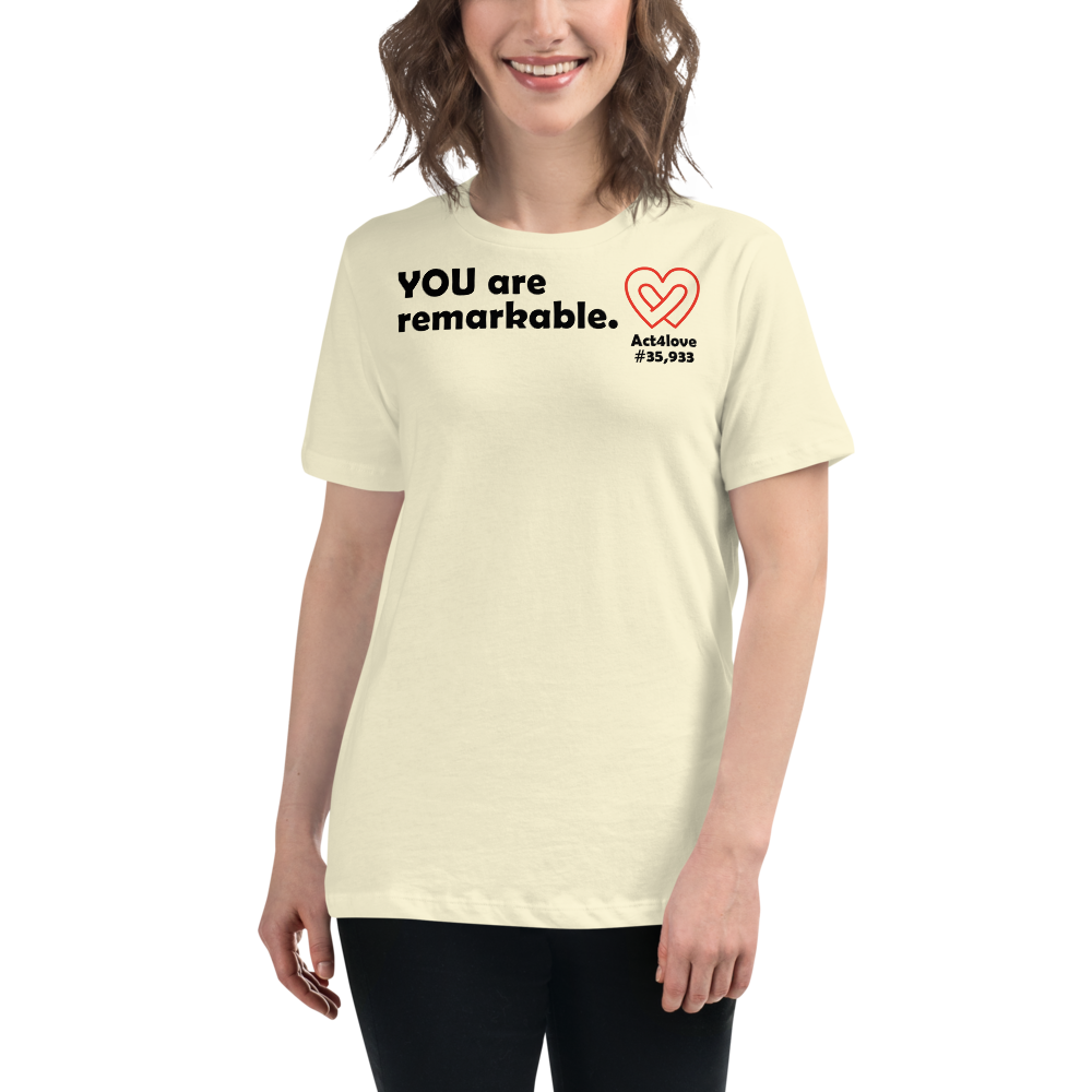 Act4love™ Uplifting Women’s Fit T-Shirt – Black Text (Limited Edition)