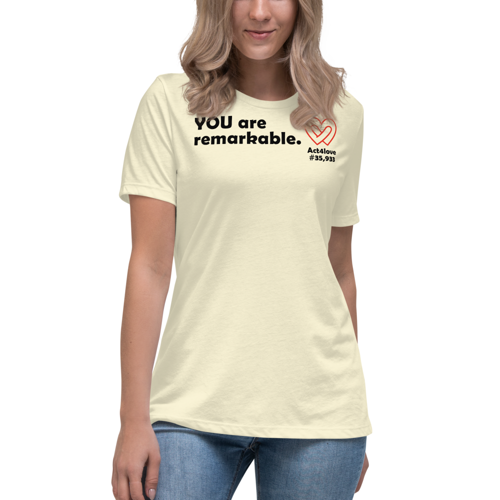 Act4love™ Uplifting Women’s Fit T-Shirt – Black Text (Limited Edition)