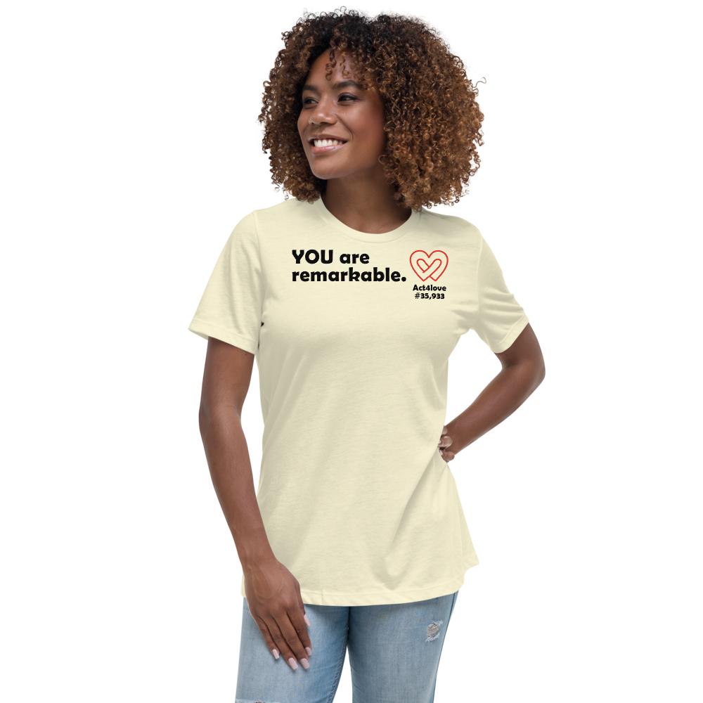 Act4love™ Uplifting Women’s Fit T-Shirt – Black Text (Limited Edition)
