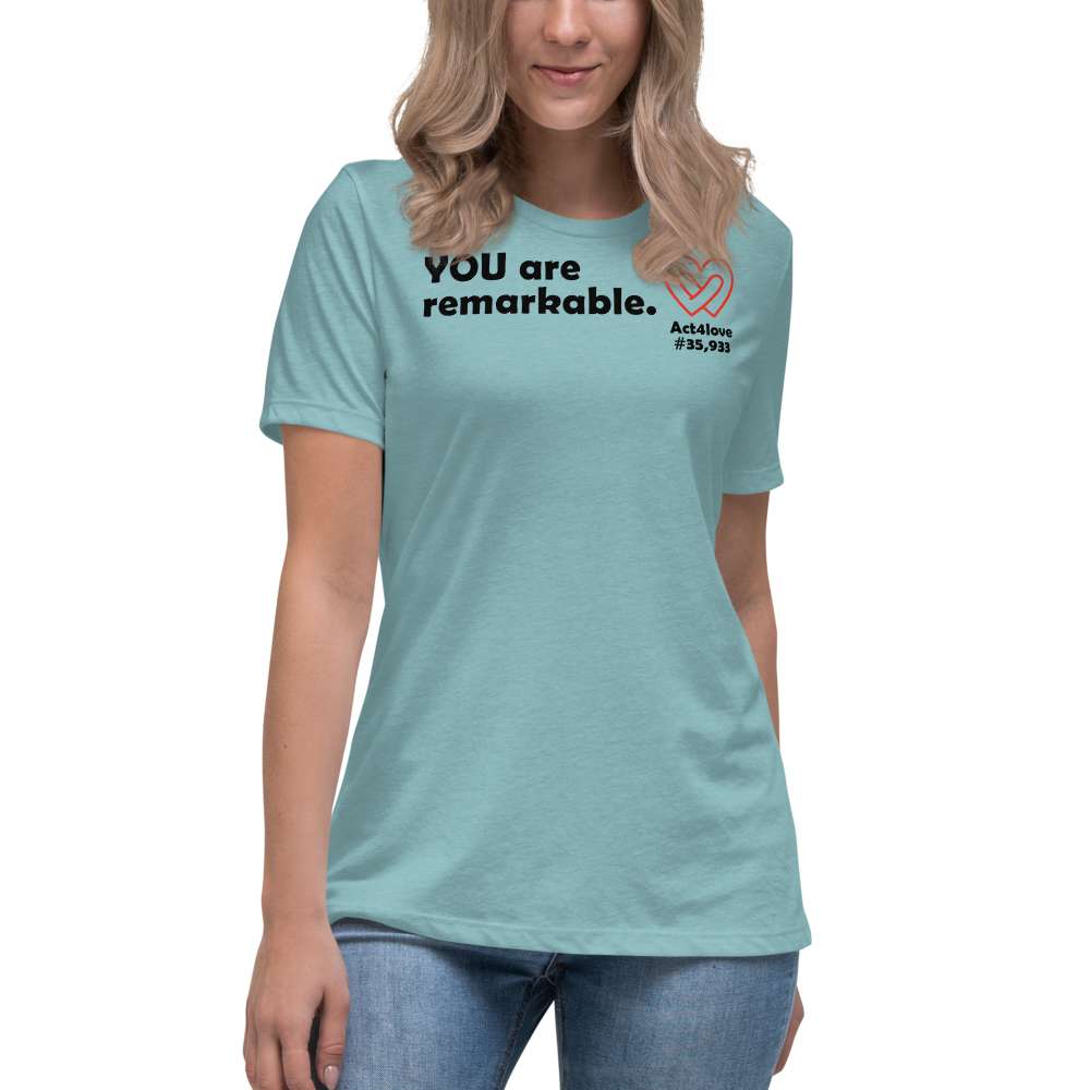 Act4love™ Uplifting Women’s Fit T-Shirt – Black Text (Limited Edition)