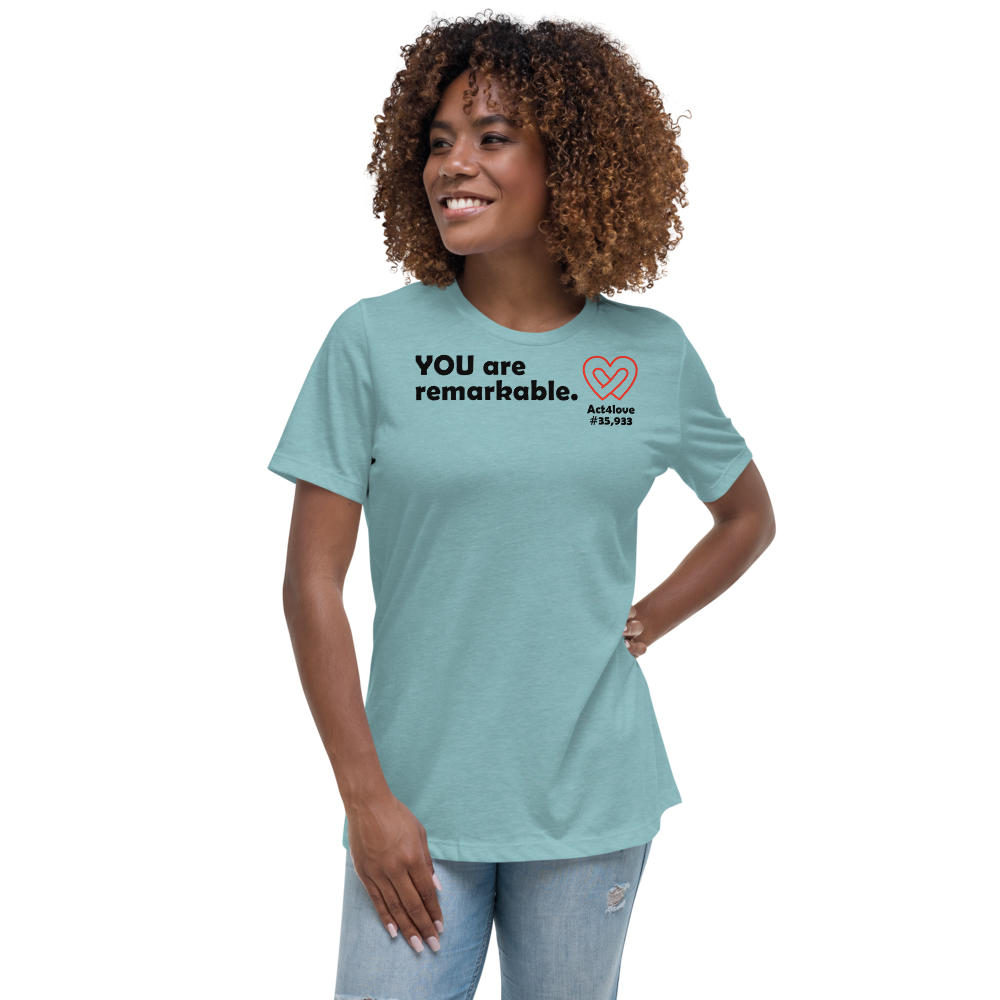 Act4love™ Uplifting Women’s Fit T-Shirt – Black Text (Limited Edition)