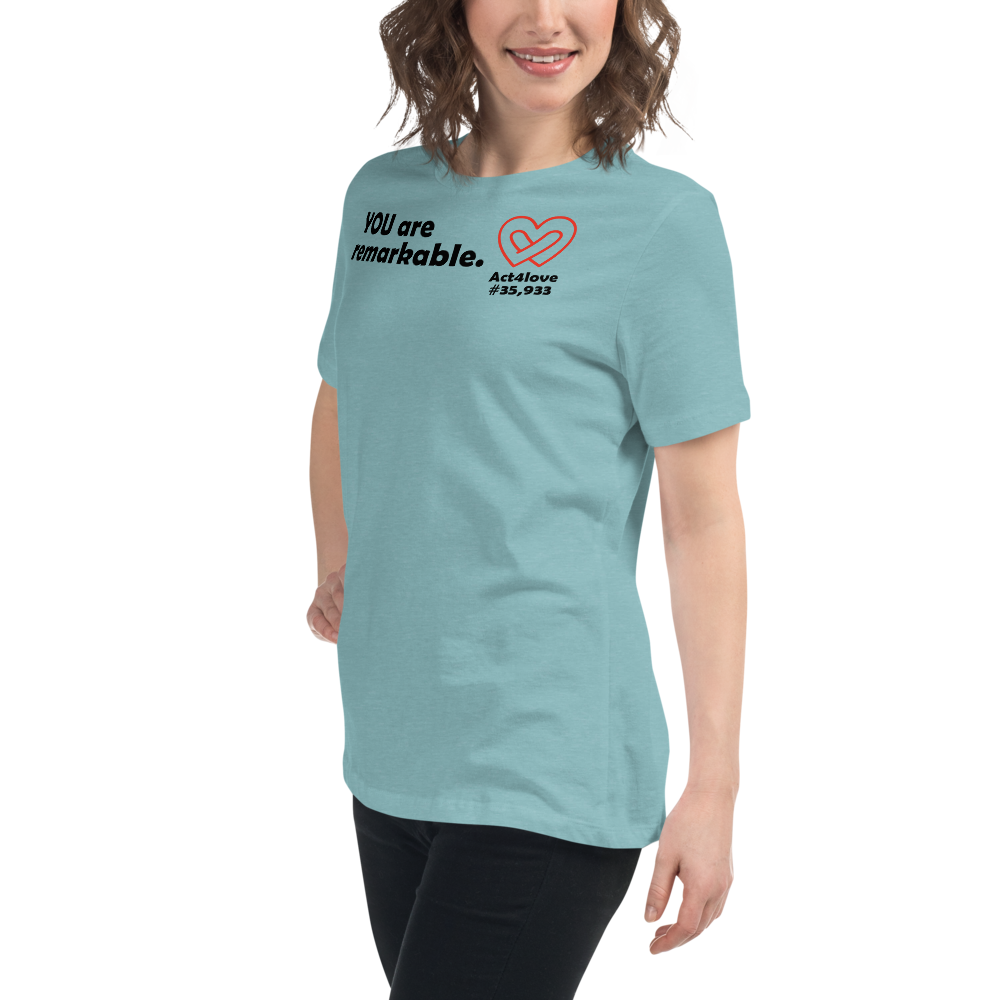 Act4love™ Uplifting Women’s Fit T-Shirt – Black Text (Limited Edition)