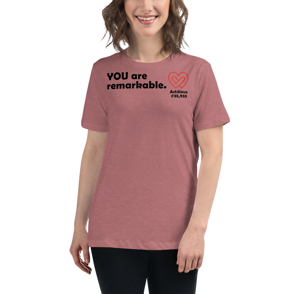 Act4love™ Uplifting Women’s Fit T-Shirt – Black Text (Limited Edition)