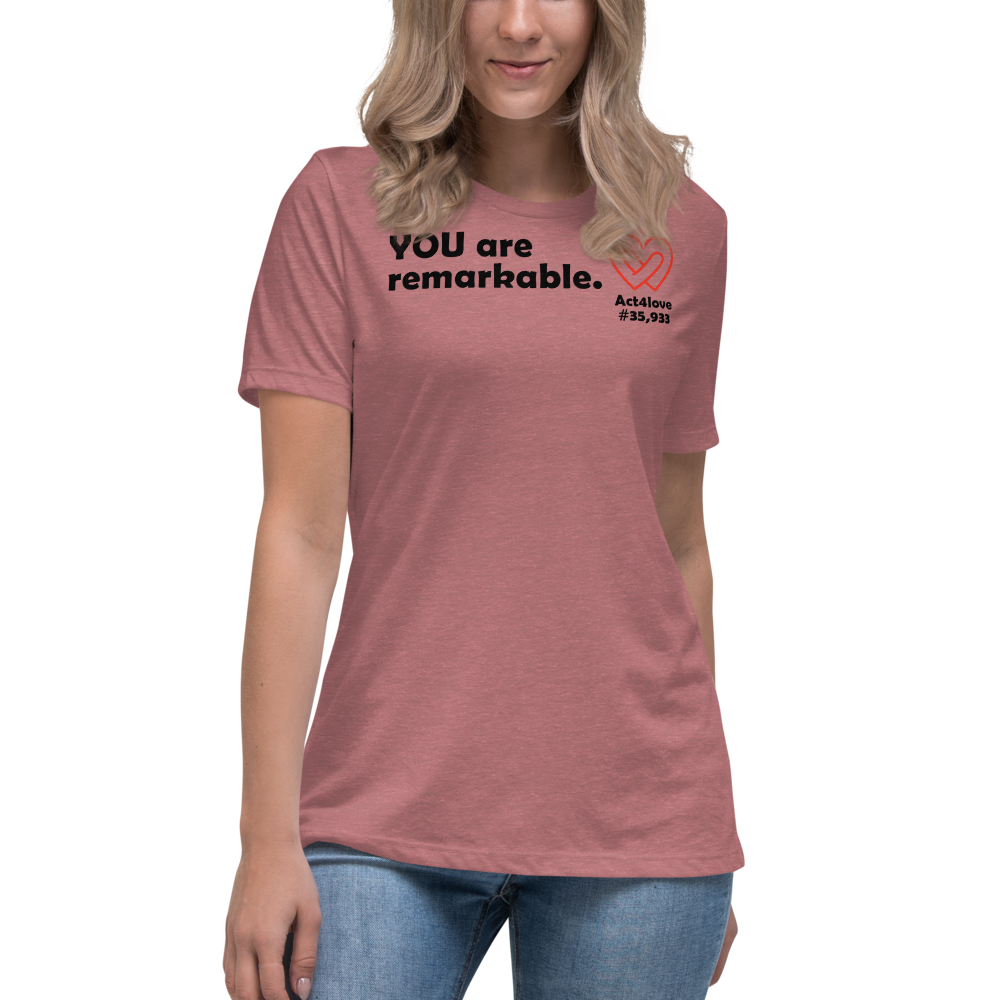 Act4love™ Uplifting Women’s Fit T-Shirt – Black Text (Limited Edition)
