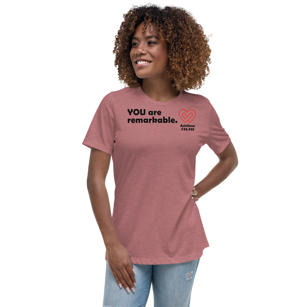 Act4love™ Uplifting Women’s Fit T-Shirt – Black Text (Limited Edition)