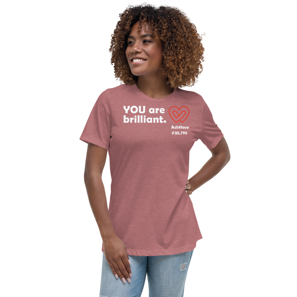 Act4love™ Uplifting Women’s Fit T-Shirt – White Text (Limited Edition)