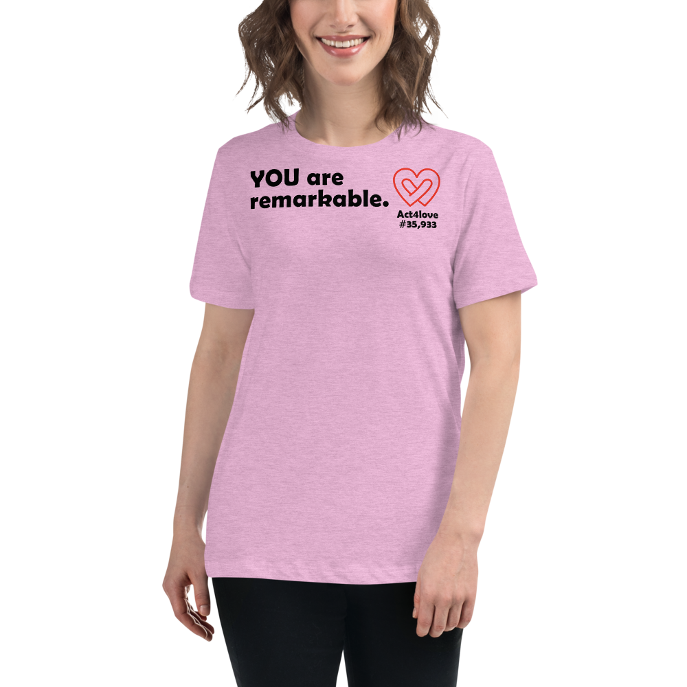 Act4love™ Uplifting Women’s Fit T-Shirt – Black Text (Limited Edition)