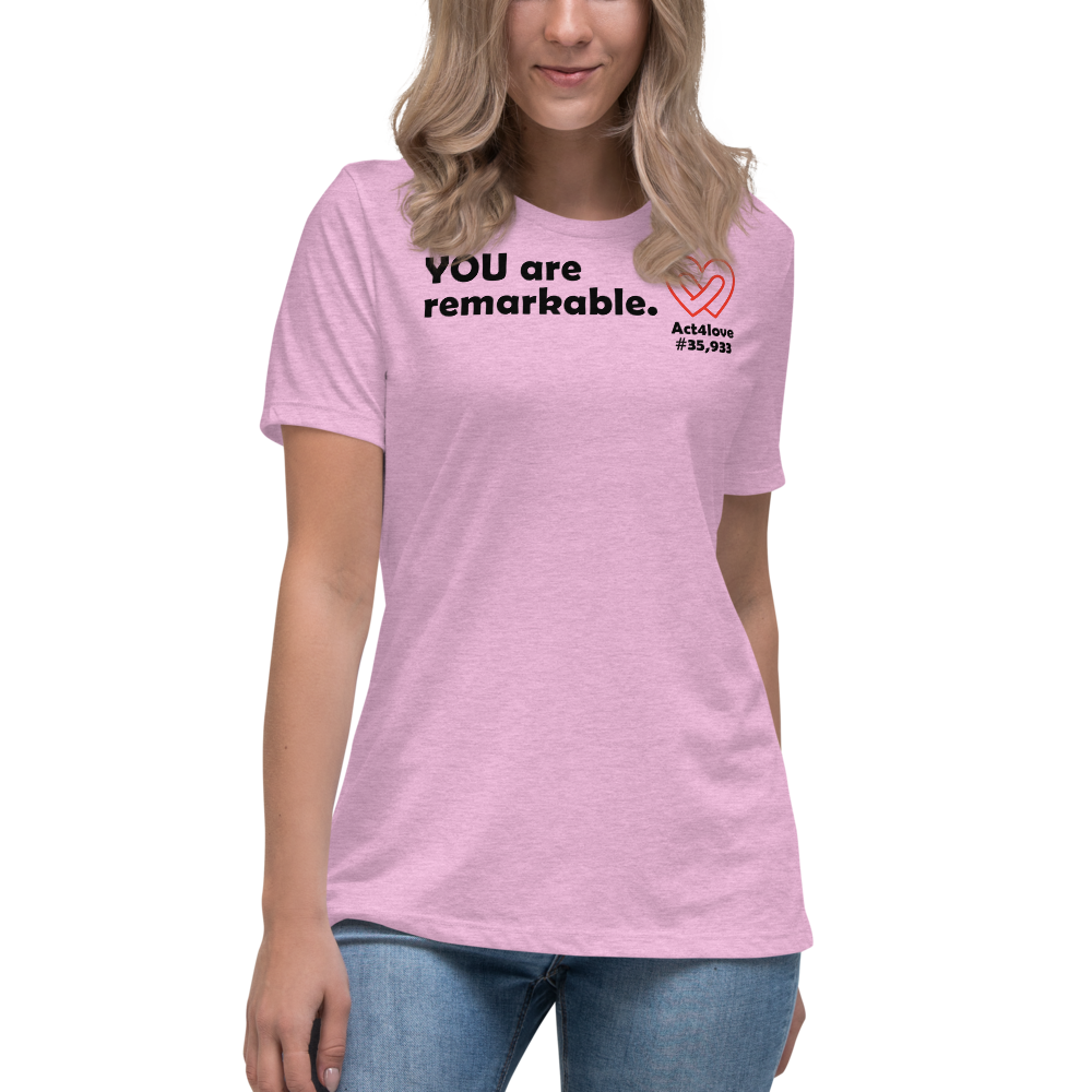 Act4love™ Uplifting Women’s Fit T-Shirt – Black Text (Limited Edition)