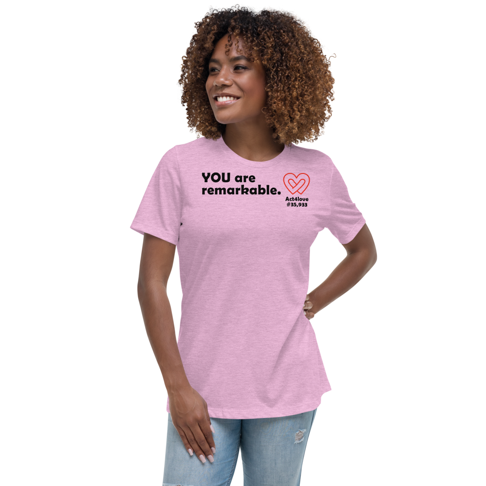 Act4love™ Uplifting Women’s Fit T-Shirt – Black Text (Limited Edition)