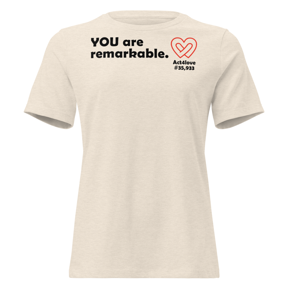 Act4love™ Uplifting Women’s Fit T-Shirt – Black Text (Limited Edition)