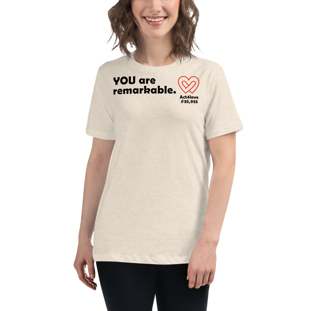 Act4love™ Uplifting Women’s Fit T-Shirt – Black Text (Limited Edition)