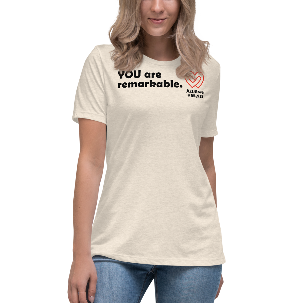 Act4love™ Uplifting Women’s Fit T-Shirt – Black Text (Limited Edition)