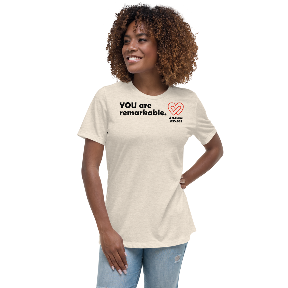 Act4love™ Uplifting Women’s Fit T-Shirt – Black Text (Limited Edition)