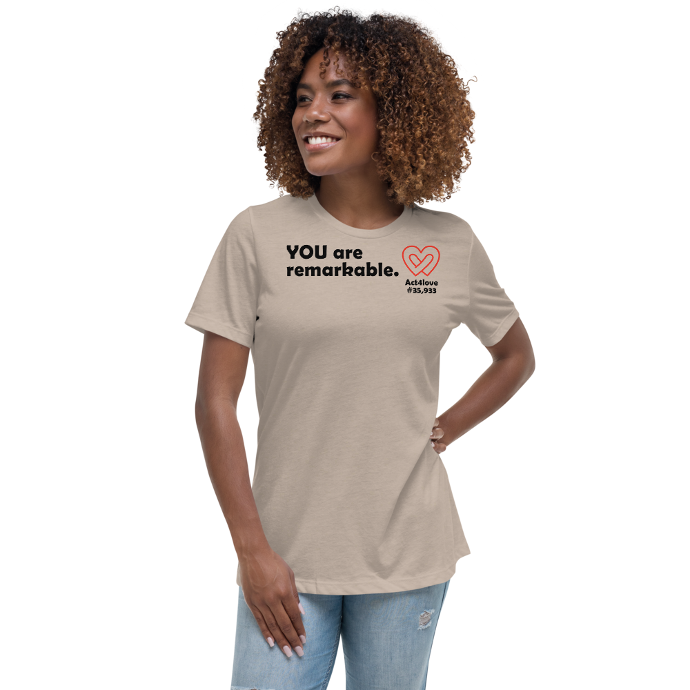 Act4love™ Uplifting Women’s Fit T-Shirt – Black Text (Limited Edition)
