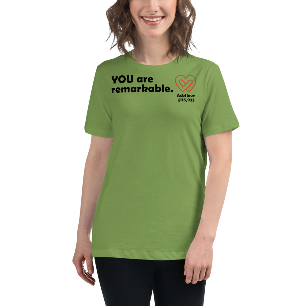 Act4love™ Uplifting Women’s Fit T-Shirt – Black Text (Limited Edition)