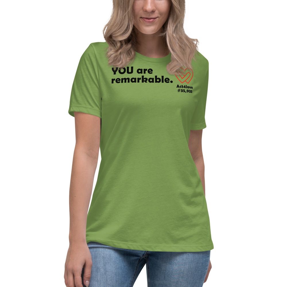 Act4love™ Uplifting Women’s Fit T-Shirt – Black Text (Limited Edition)