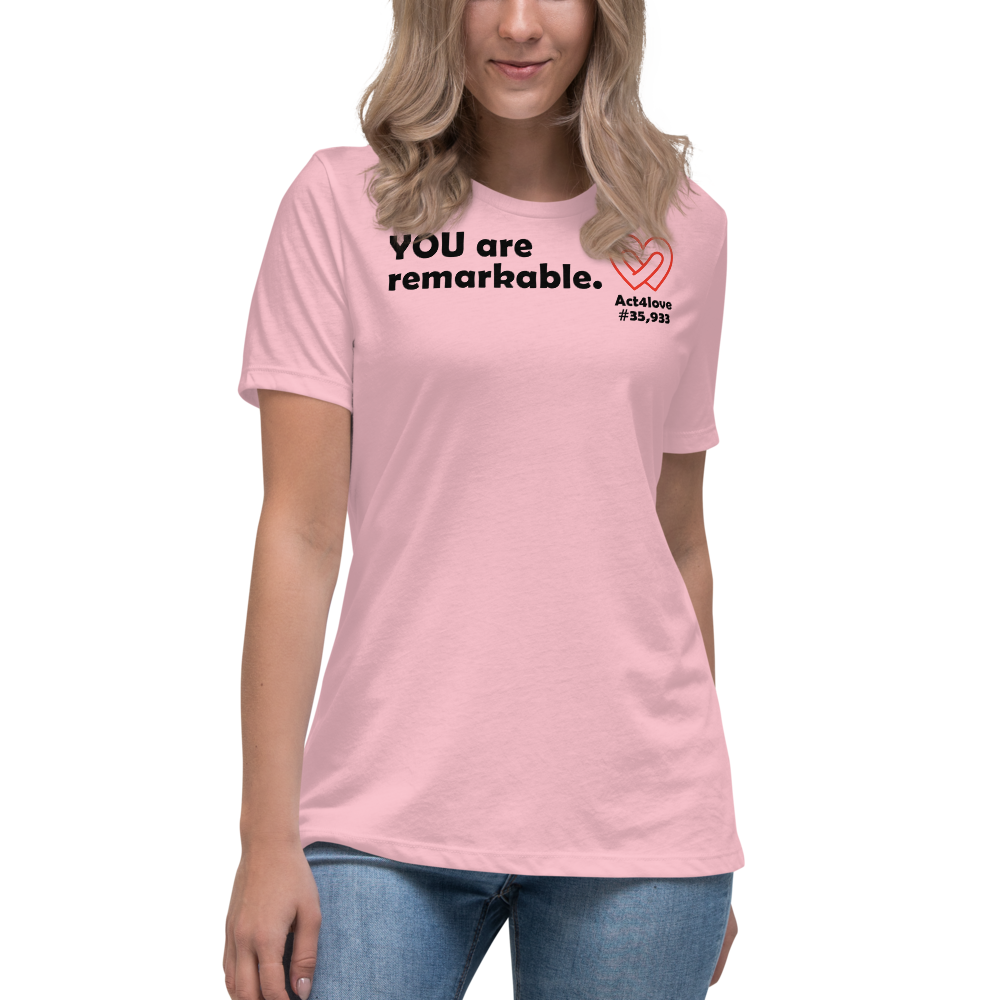 Act4love™ Uplifting Women’s Fit T-Shirt – Black Text (Limited Edition)