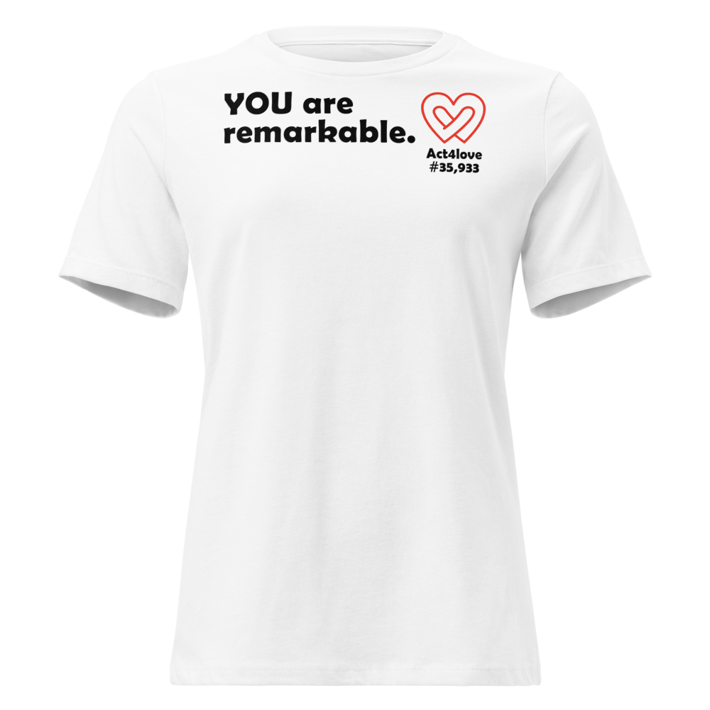 Act4love™ Uplifting Women’s Fit T-Shirt – Black Text (Limited Edition)