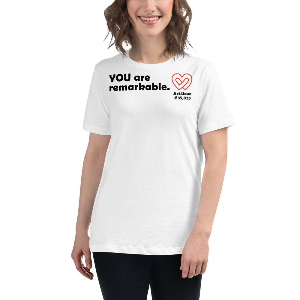 Act4love™ Uplifting Women’s Fit T-Shirt – Black Text (Limited Edition)