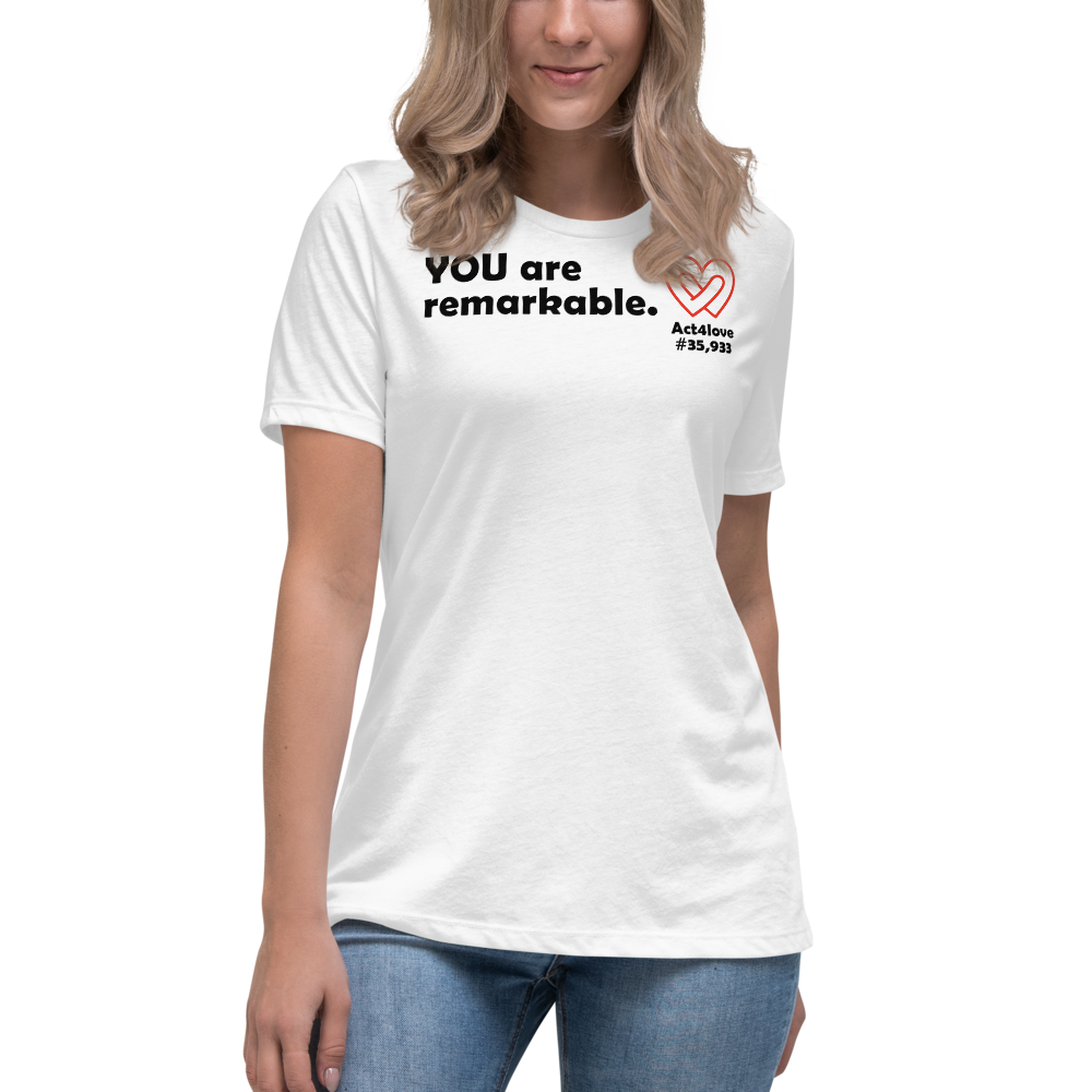 Act4love™ Uplifting Women’s Fit T-Shirt – Black Text (Limited Edition)