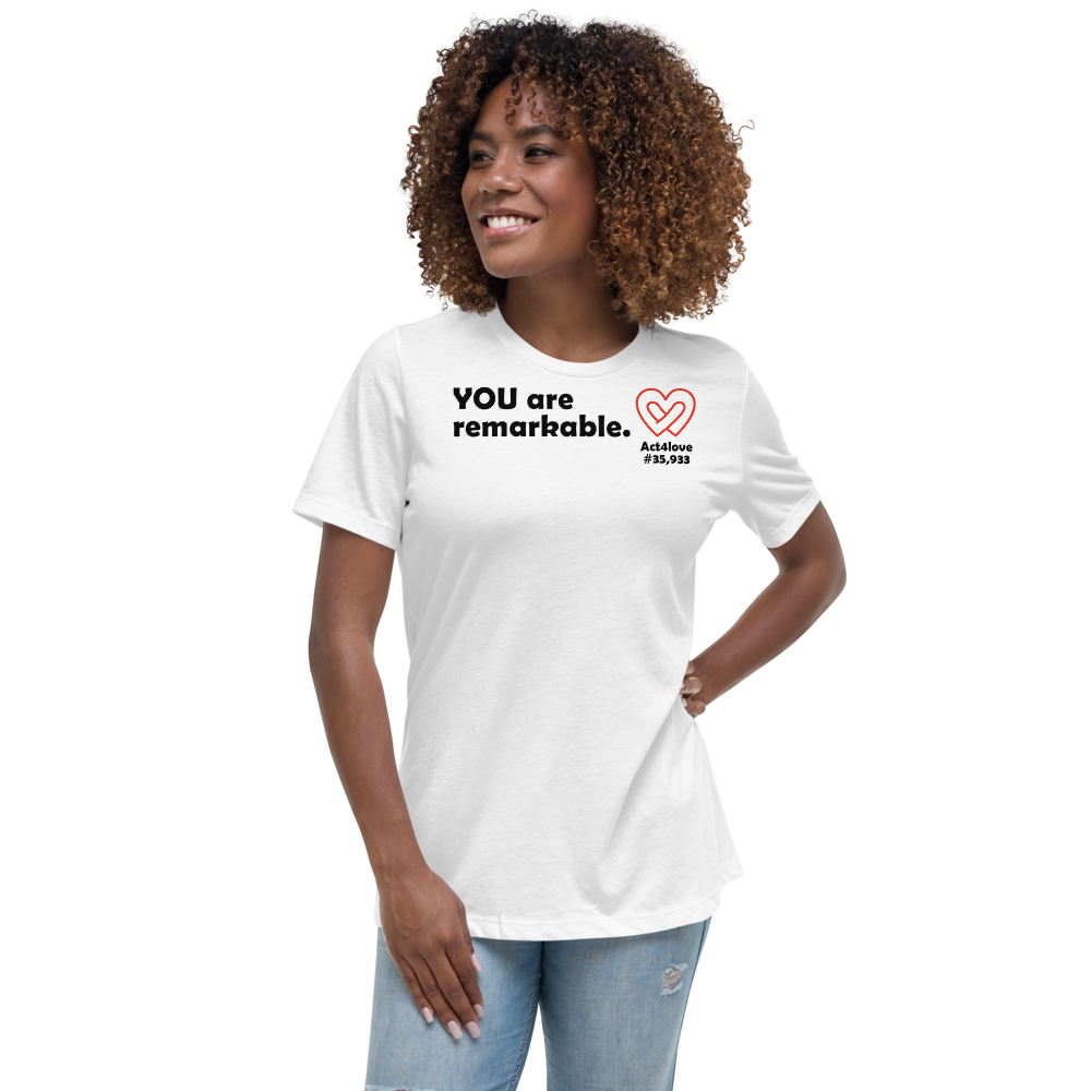 Act4love™ Uplifting Women’s Fit T-Shirt – Black Text (Limited Edition)