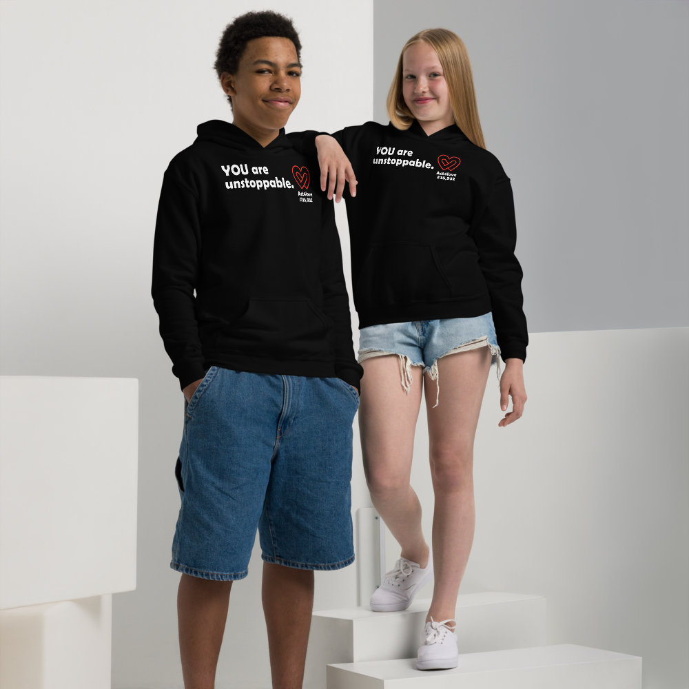 Act4love™ Uplifting Youth Heavy Blend Hoodie – White Text (Limited Edition)
