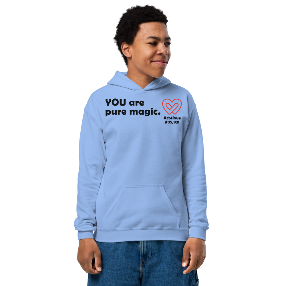 Act4love™ Uplifting Youth Heavy Blend Hoodie – Black Text (Limited Edition)