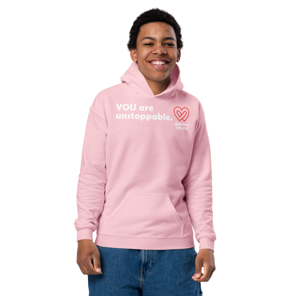 Act4love™ Uplifting Youth Heavy Blend Hoodie – White Text (Limited Edition)