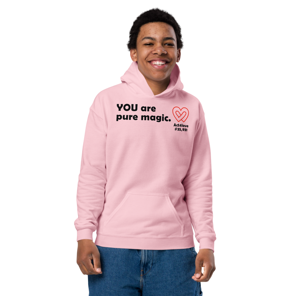 Act4love™ Uplifting Youth Heavy Blend Hoodie – Black Text (Limited Edition)