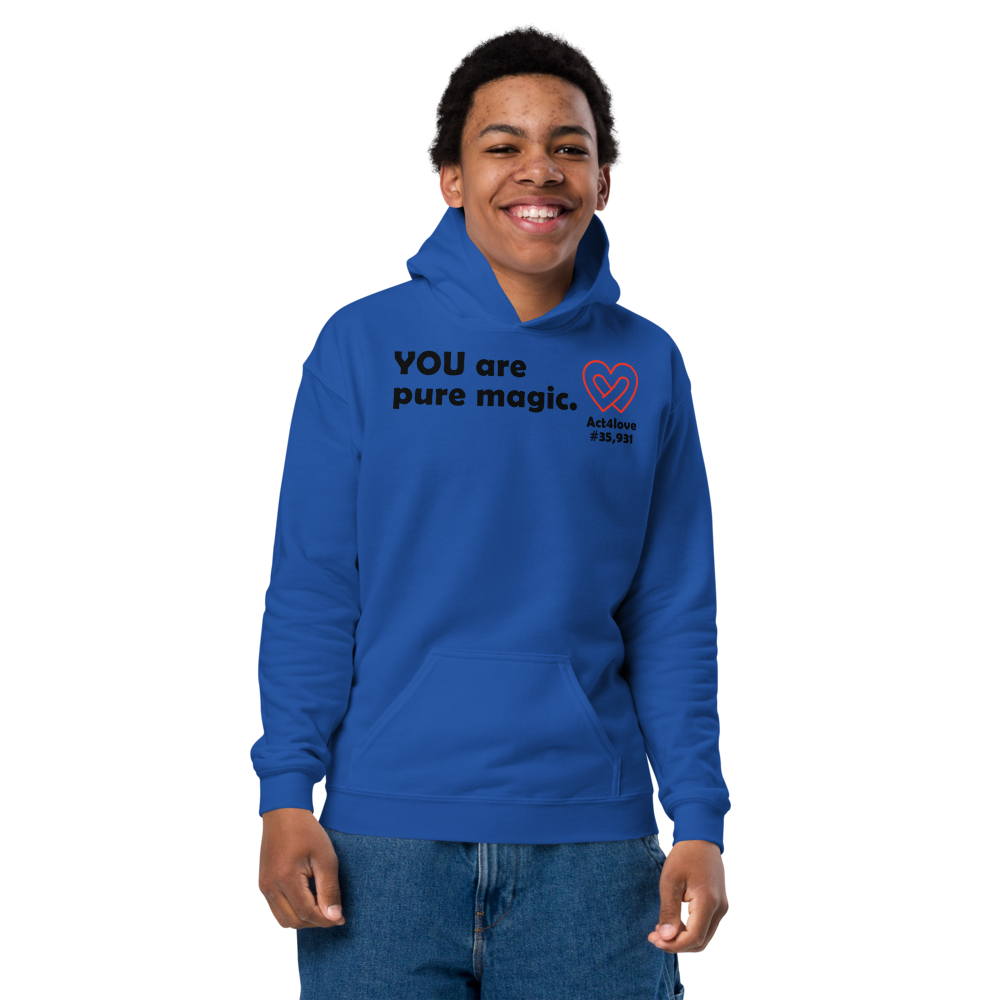 Act4love™ Uplifting Youth Heavy Blend Hoodie – Black Text (Limited Edition)