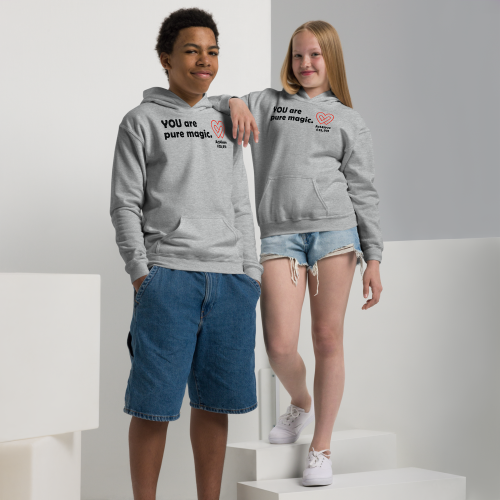 Act4love™ Uplifting Youth Heavy Blend Hoodie – Black Text (Limited Edition)