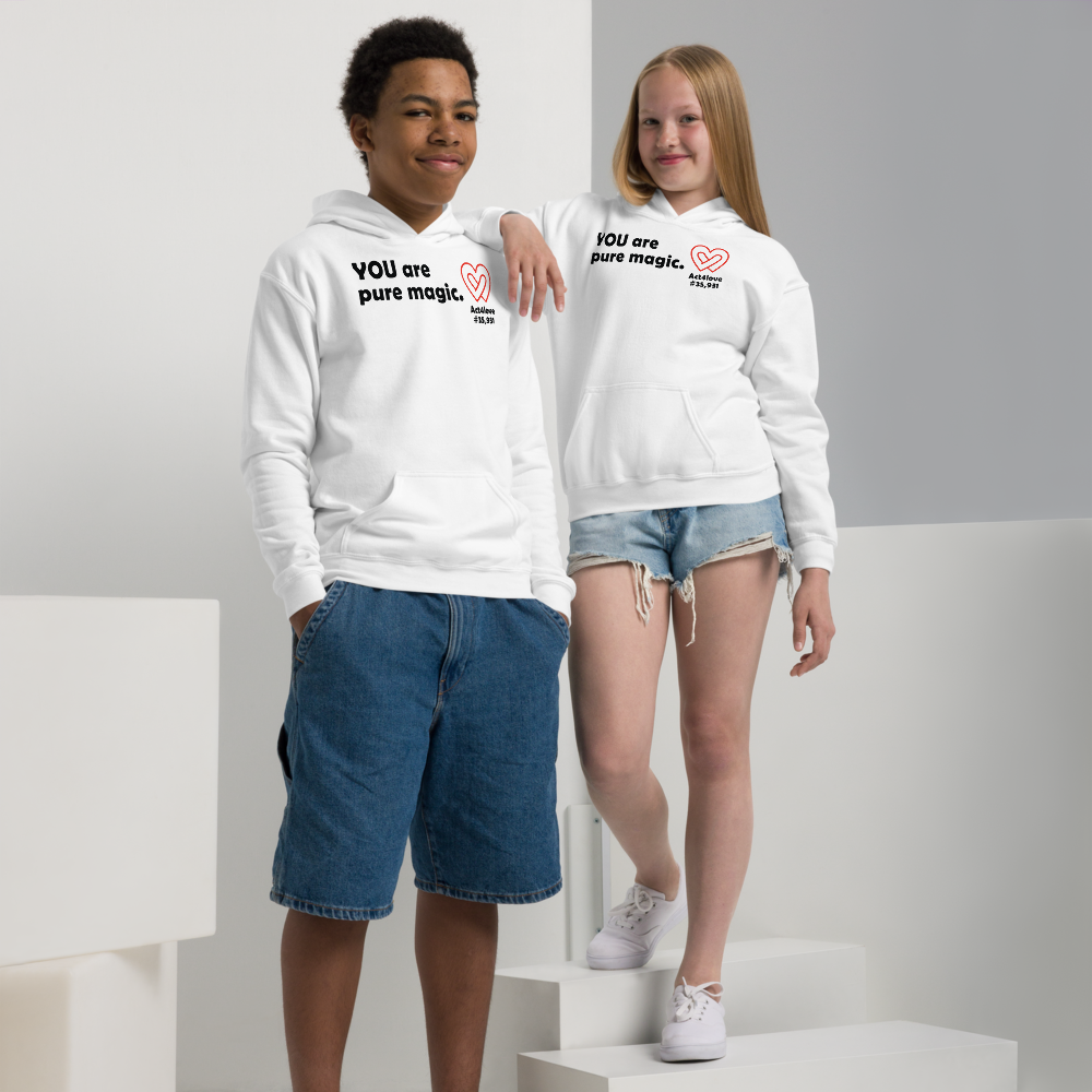 Act4love™ Uplifting Youth Heavy Blend Hoodie – Black Text (Limited Edition)