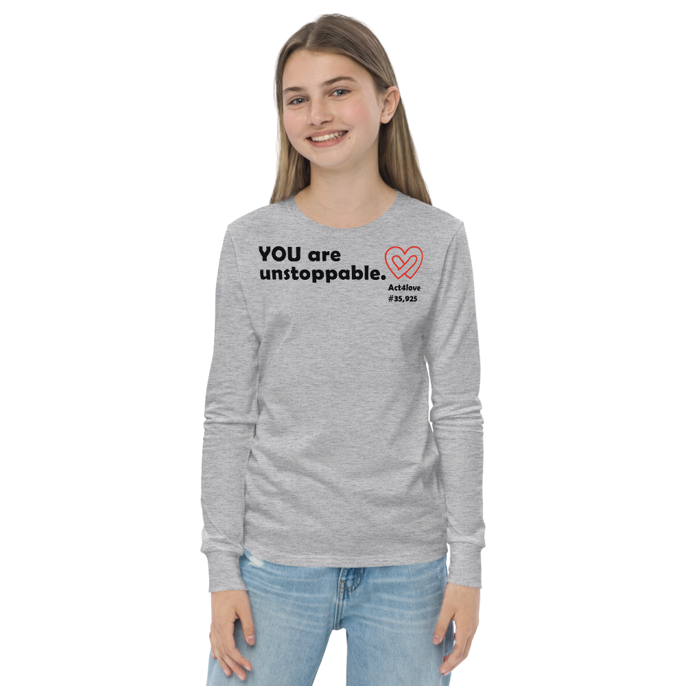 Act4love™ Uplifting Kid Long Sleeve Tee – Black Text (Limited Edition)