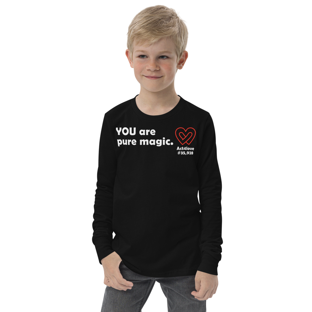 Act4love™ Uplifting Kid Long Sleeve Tee – White Text (Limited Edition)