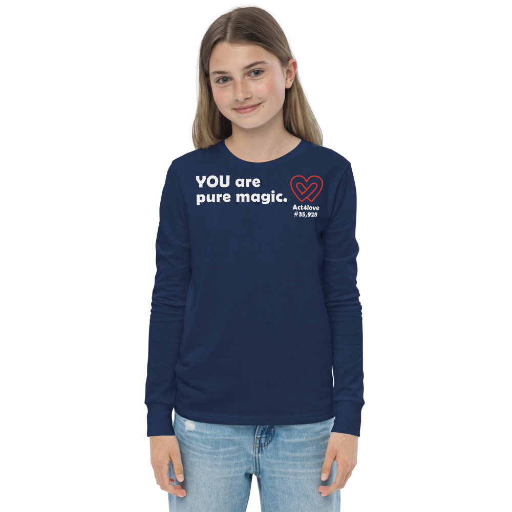 Act4love™ Uplifting Kid Long Sleeve Tee – White Text (Limited Edition)