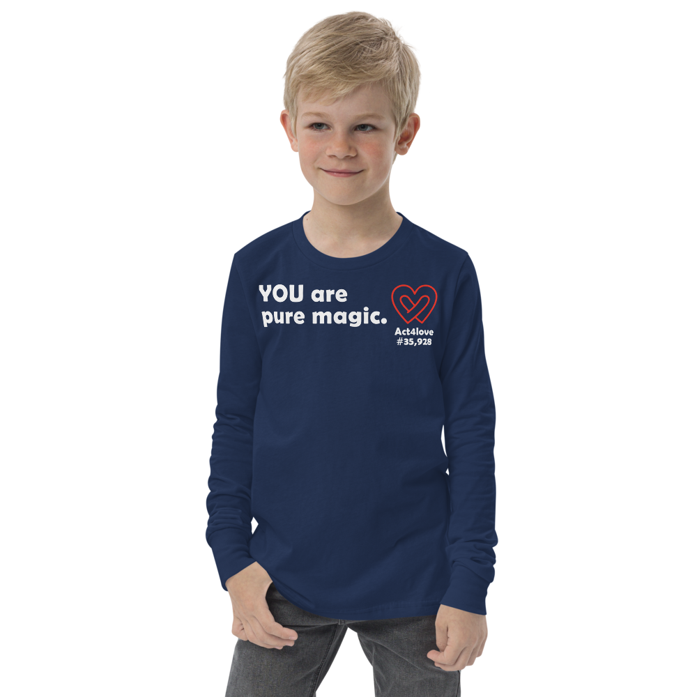 Act4love™ Uplifting Kid Long Sleeve Tee – White Text (Limited Edition)