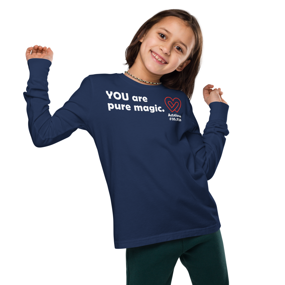 Act4love™ Uplifting Kid Long Sleeve Tee – White Text (Limited Edition)