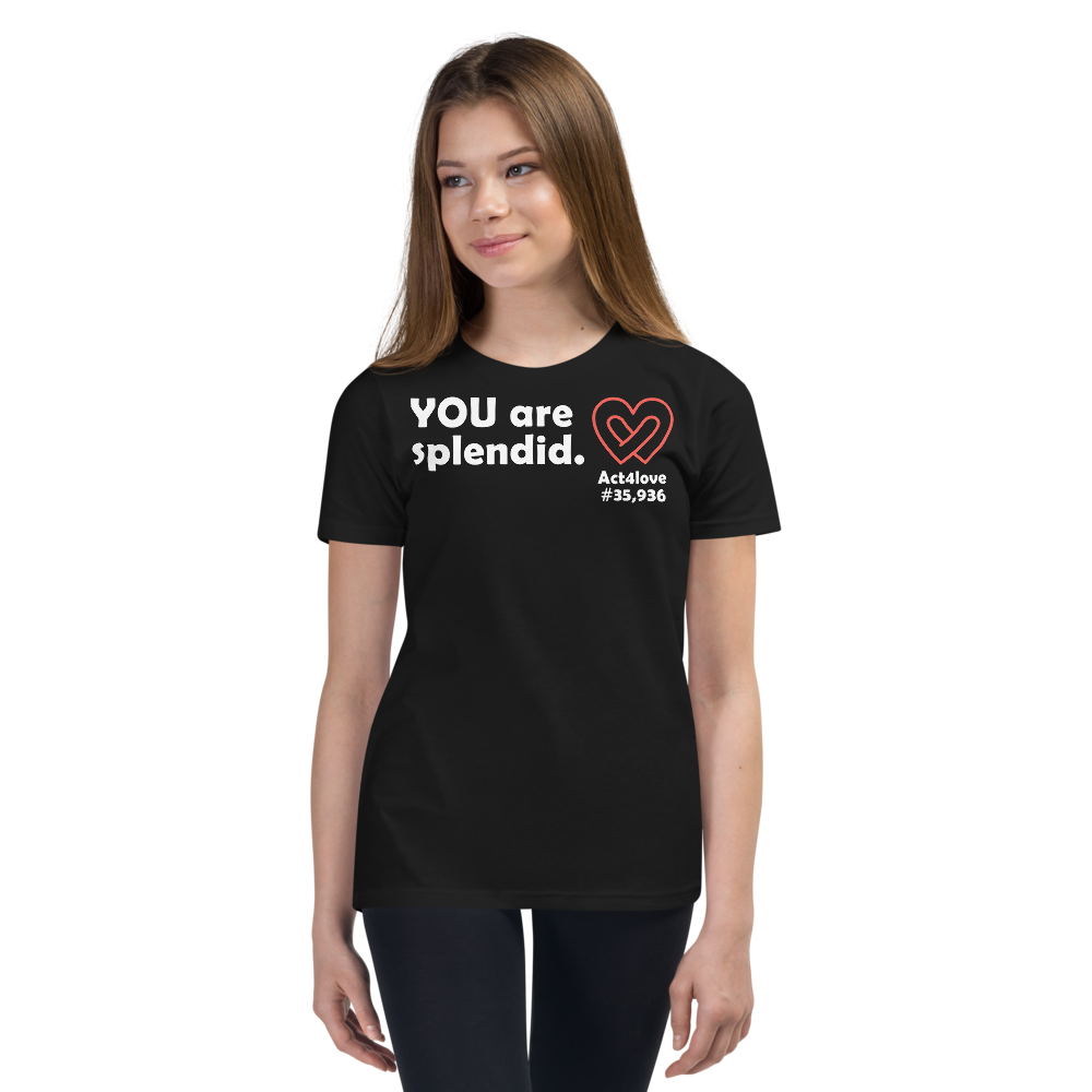 Act4love™ Uplifting Teen Unisex T-Shirt – White Text (Limited Edition)