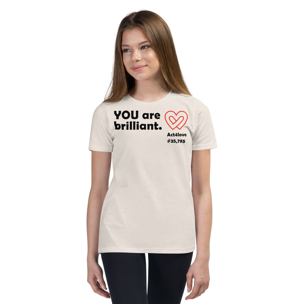 Act4love™ Uplifting Teen Unisex T-Shirt – Black Text (Limited Edition)