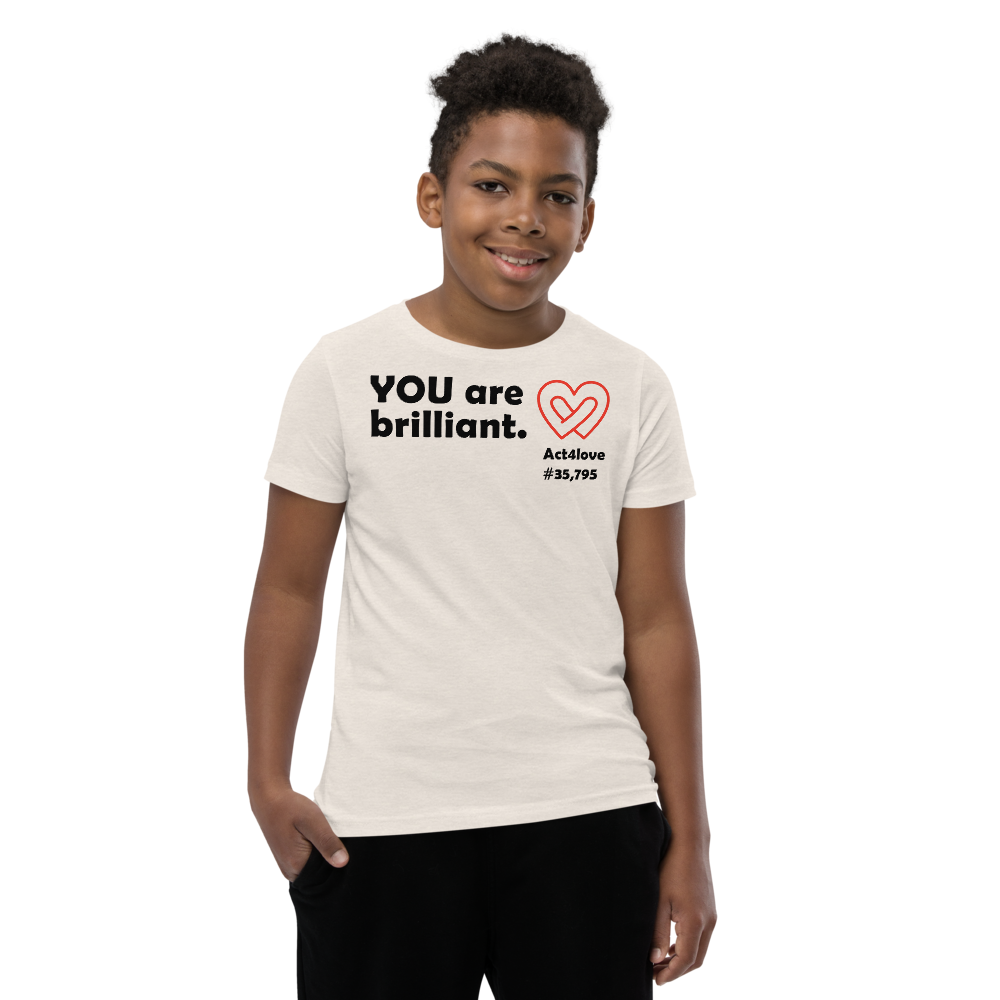 Act4love™ Uplifting Teen Unisex T-Shirt – Black Text (Limited Edition)