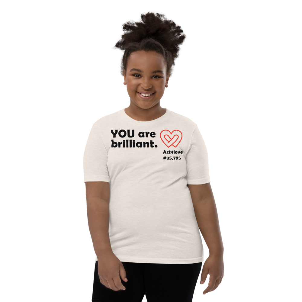 Act4love™ Uplifting Teen Unisex T-Shirt – Black Text (Limited Edition)