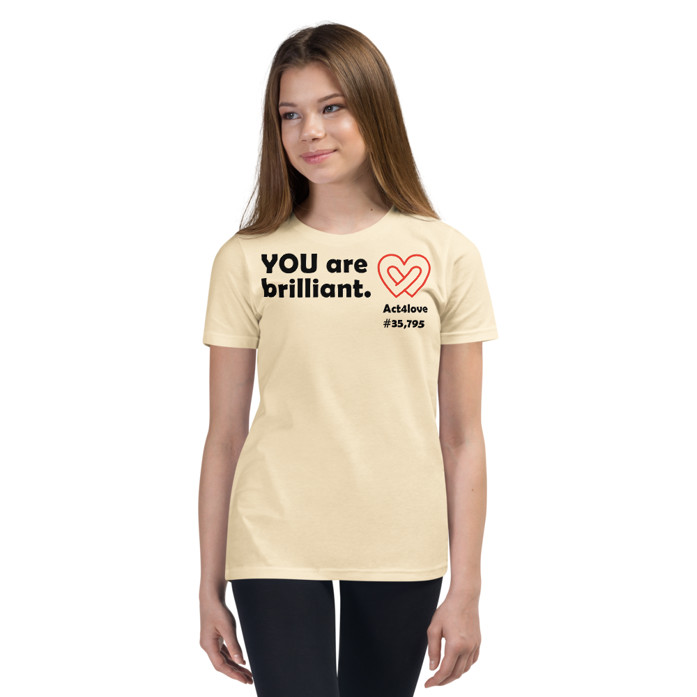 Act4love™ Uplifting Teen Unisex T-Shirt – Black Text (Limited Edition)