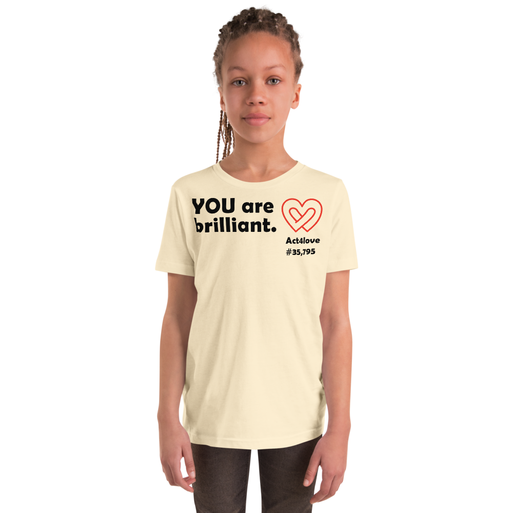 Act4love™ Uplifting Teen Unisex T-Shirt – Black Text (Limited Edition)
