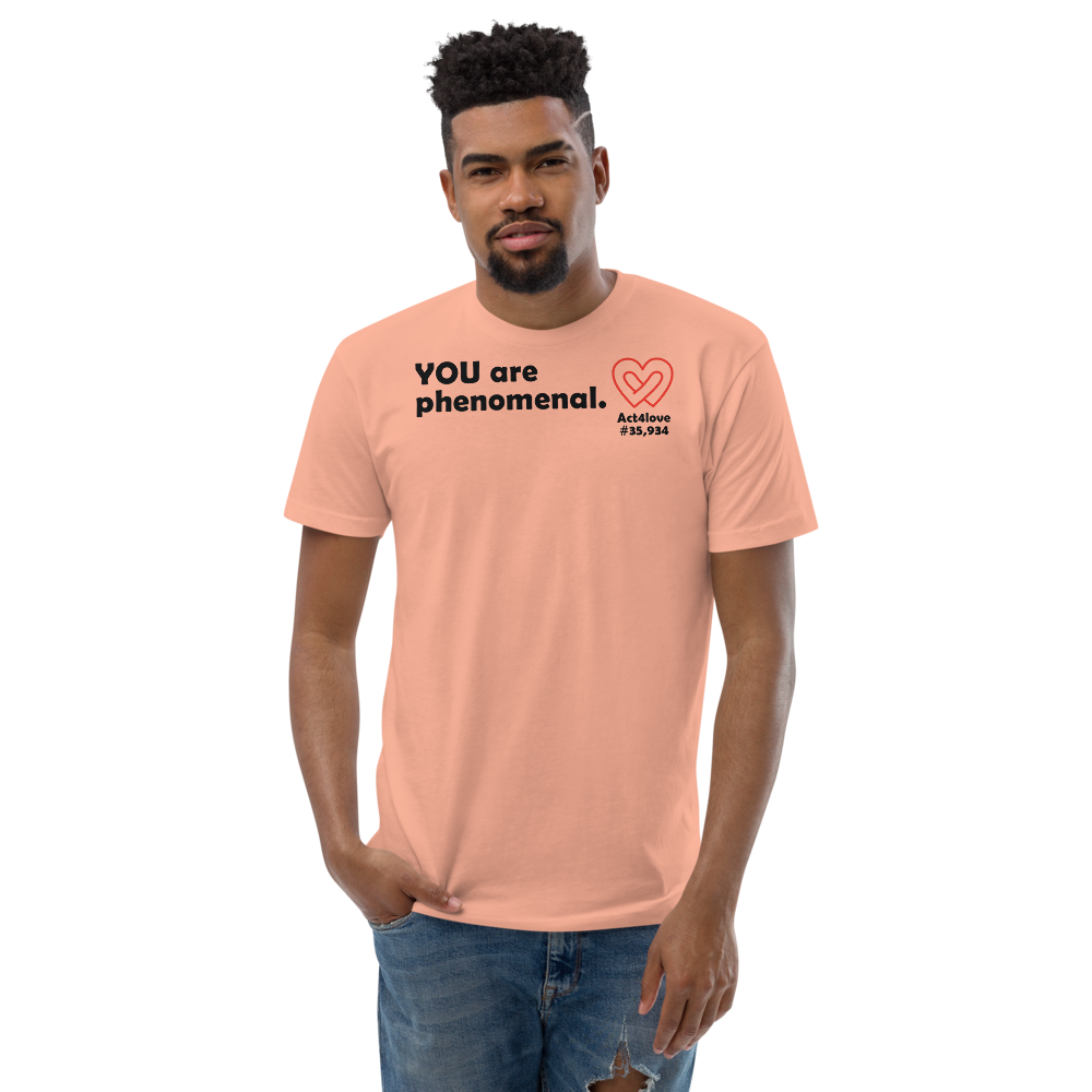 Act4love™ Uplifting Men's Fit T-Shirt – Black Text Print (Limited Edition)