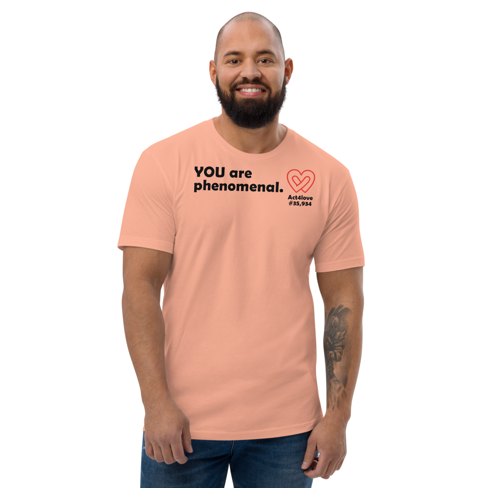 Act4love™ Uplifting Men's Fit T-Shirt – Black Text Print (Limited Edition)