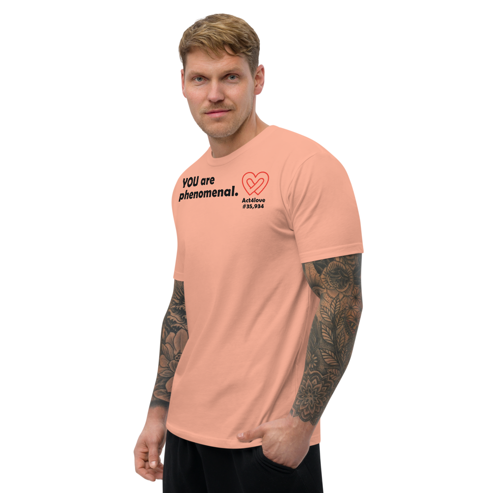 Act4love™ Uplifting Men's Fit T-Shirt – Black Text Print (Limited Edition)